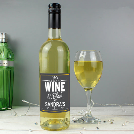 Personalised Wine O'Clock White Wine