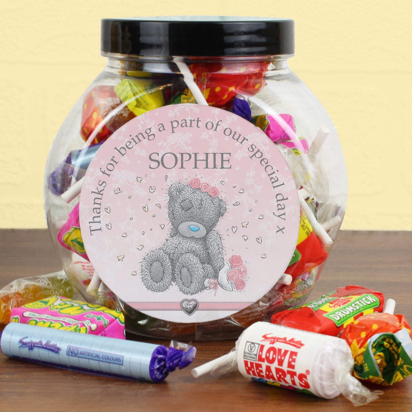 Personalised Me To You Bridesmaid Wedding Sweet Jar