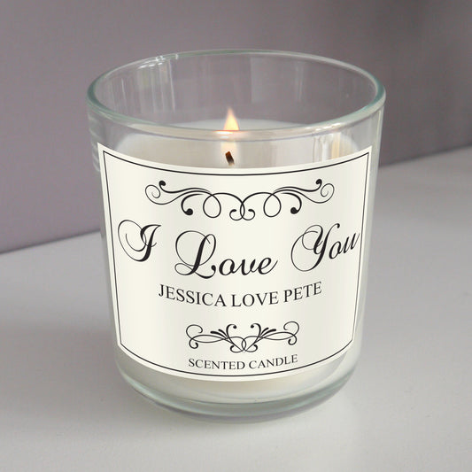 Personalised Black Swirl Scented Jar Candle