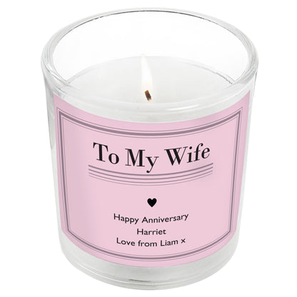 Personalised Classic Pink Scented Jar Candle