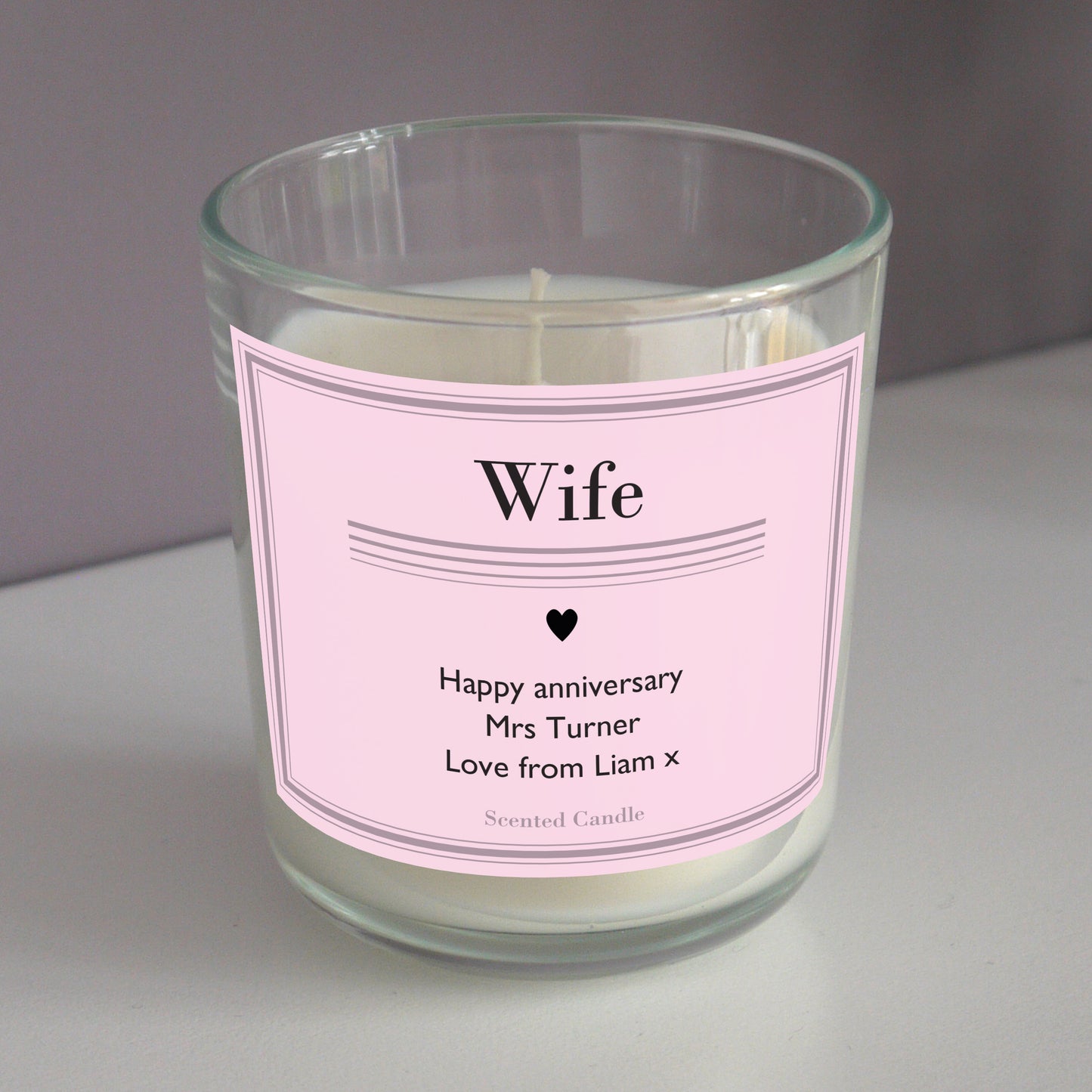 Personalised Classic Pink Scented Jar Candle