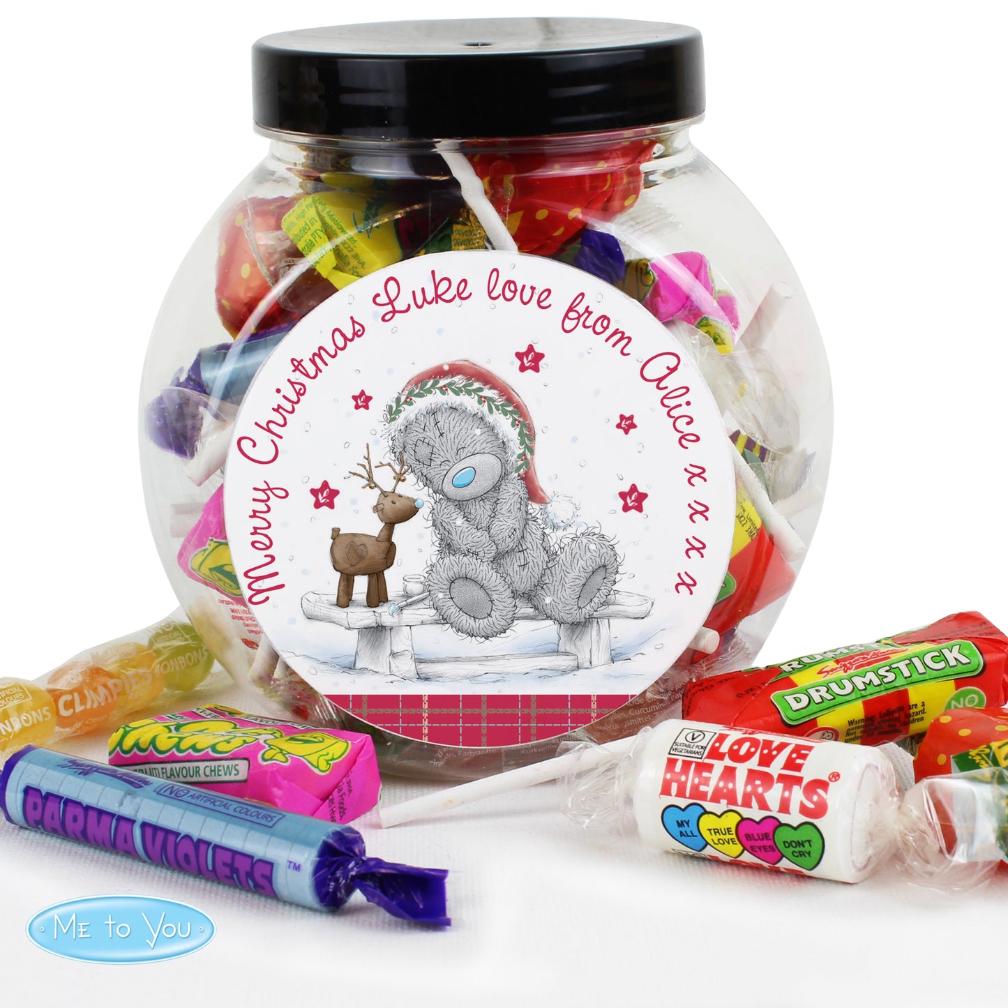 Personalised Me To You Reindeer Sweet Jar