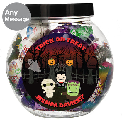 Personalised Halloween Characters Sweet Jar