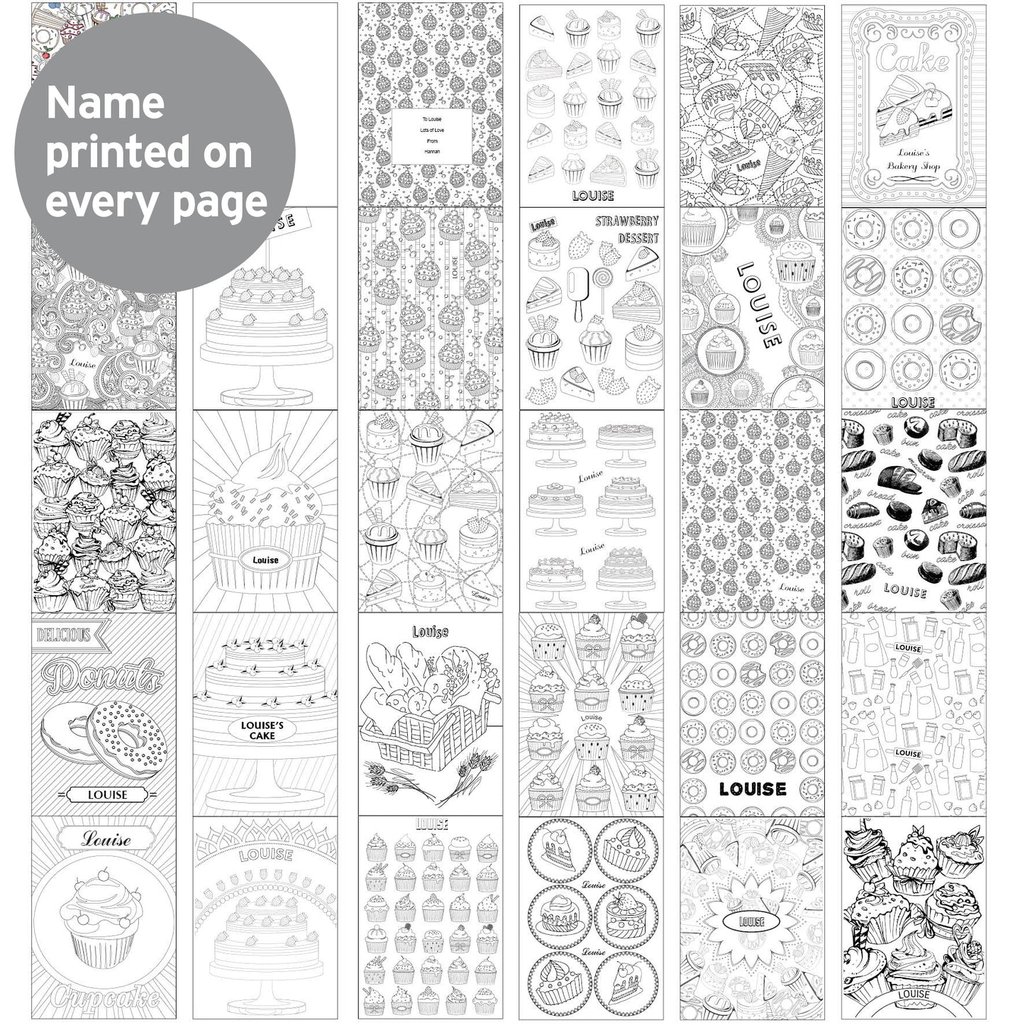 Personalised Baking Colouring Book