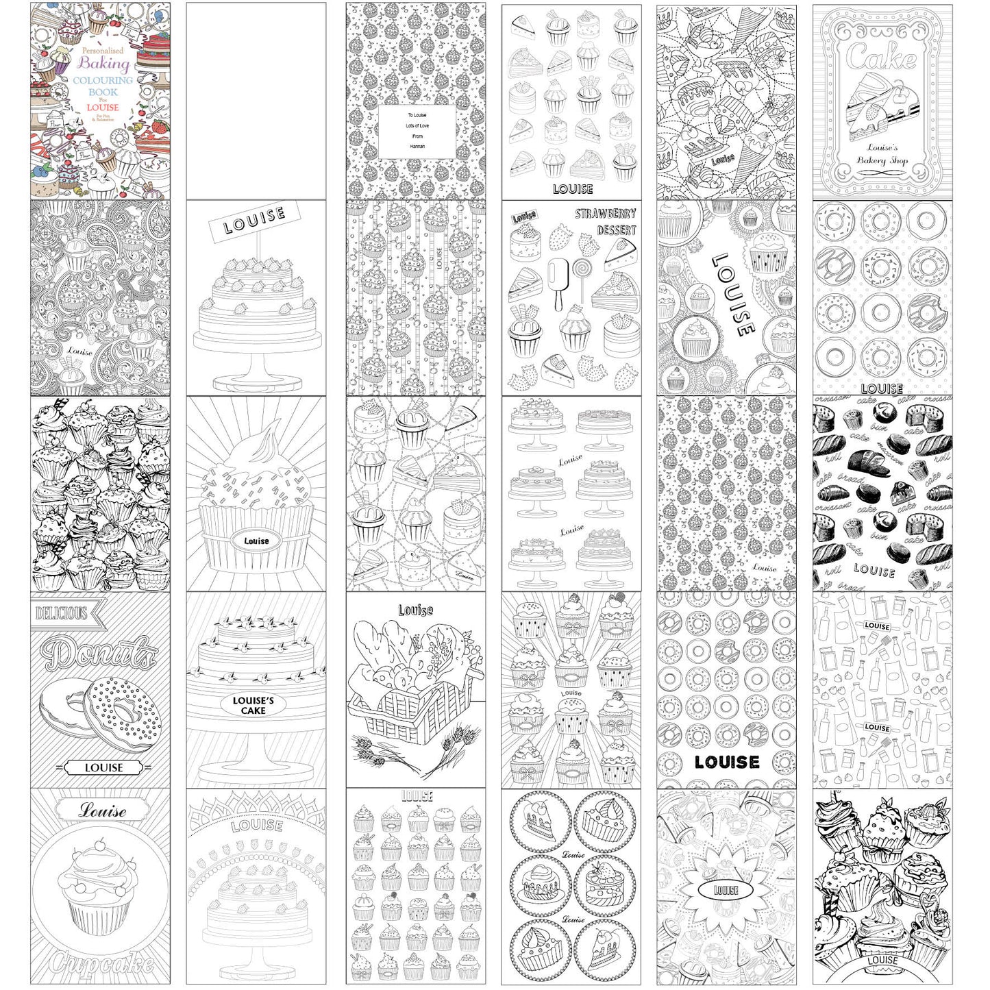 Personalised Baking Colouring Book