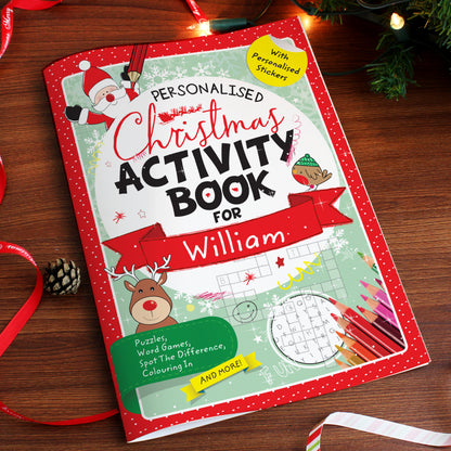 Personalised Christmas Activity Book with Stickers