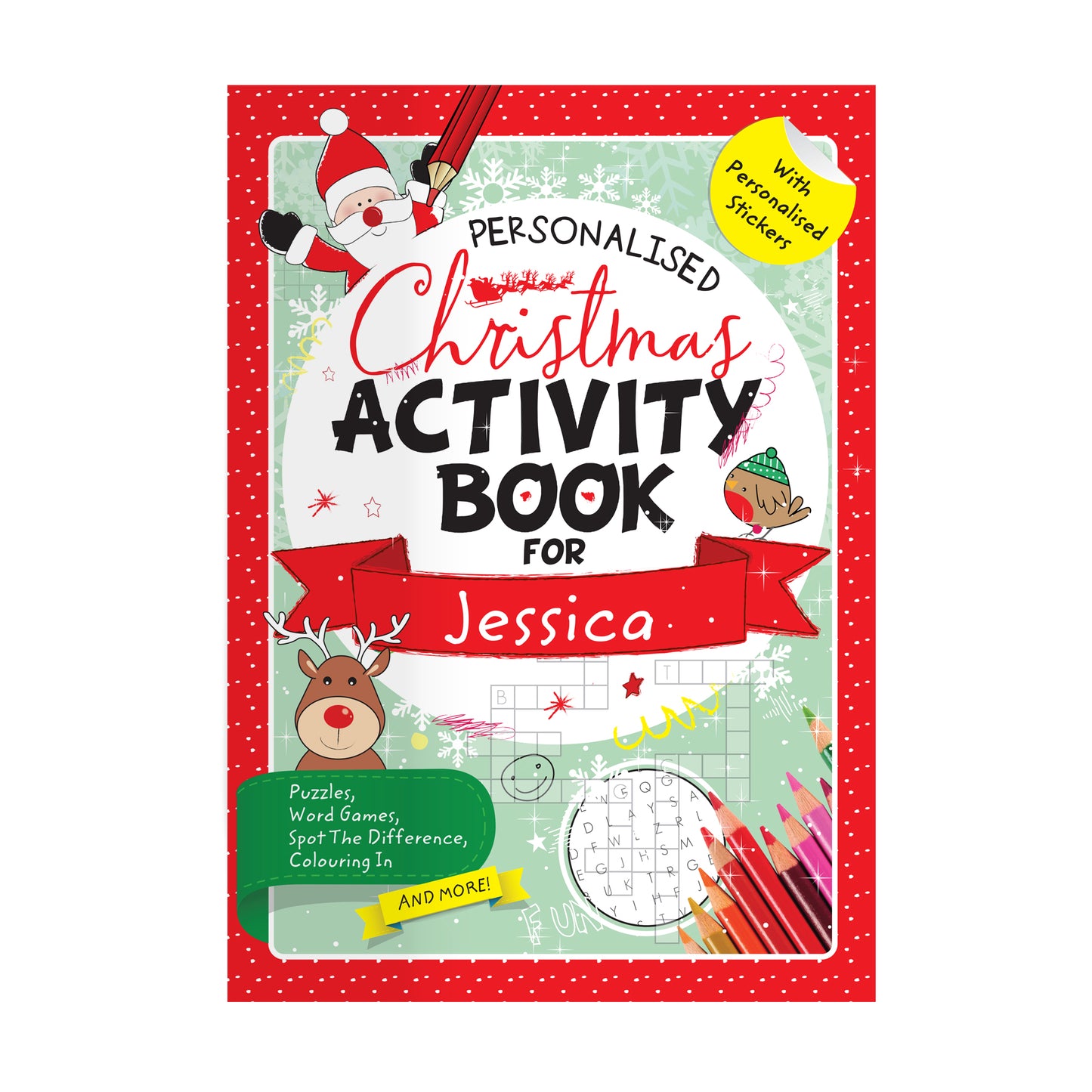 Personalised Christmas Activity Book with Stickers