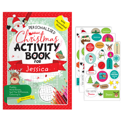 Personalised Christmas Activity Book with Stickers