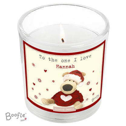 Personalised Boofle Christmas Love Scented Jar Candle