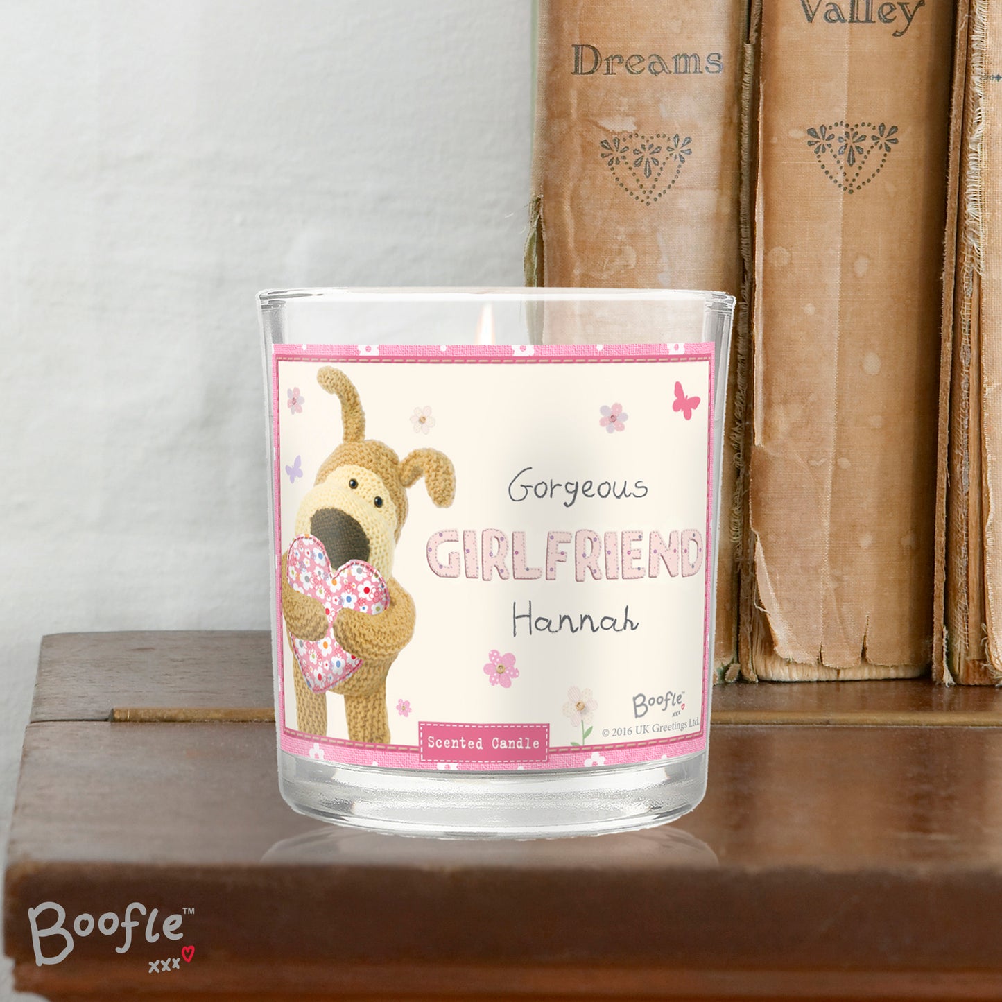 Personalised Boofle Flowers Scented Jar Candle