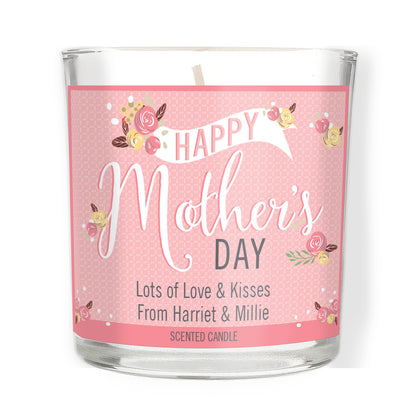 Personalised Floral Bouquet Mother's Day Scented Jar Candle