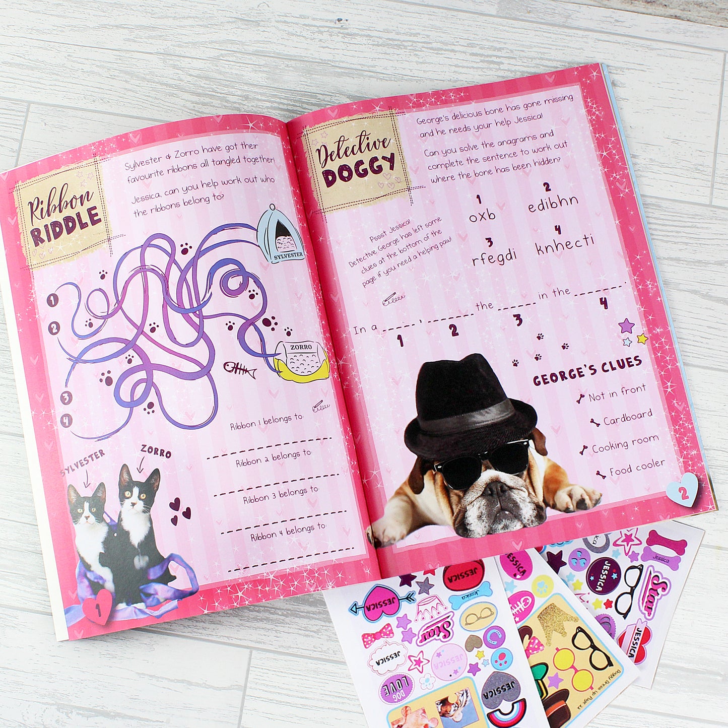 Personalised Rachael Hale Adorable Animals Activity Book With Stickers