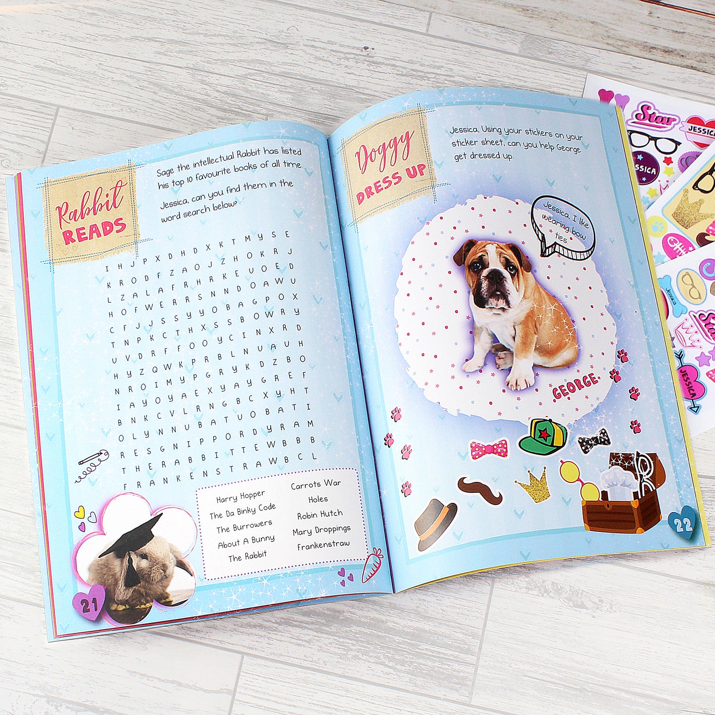 Personalised Rachael Hale Adorable Animals Activity Book With Stickers