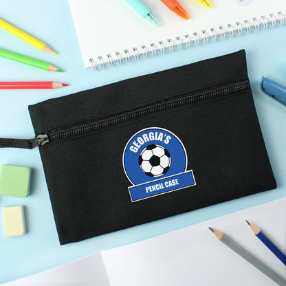 Personalised Dark Blue Football Fan Pencil Case