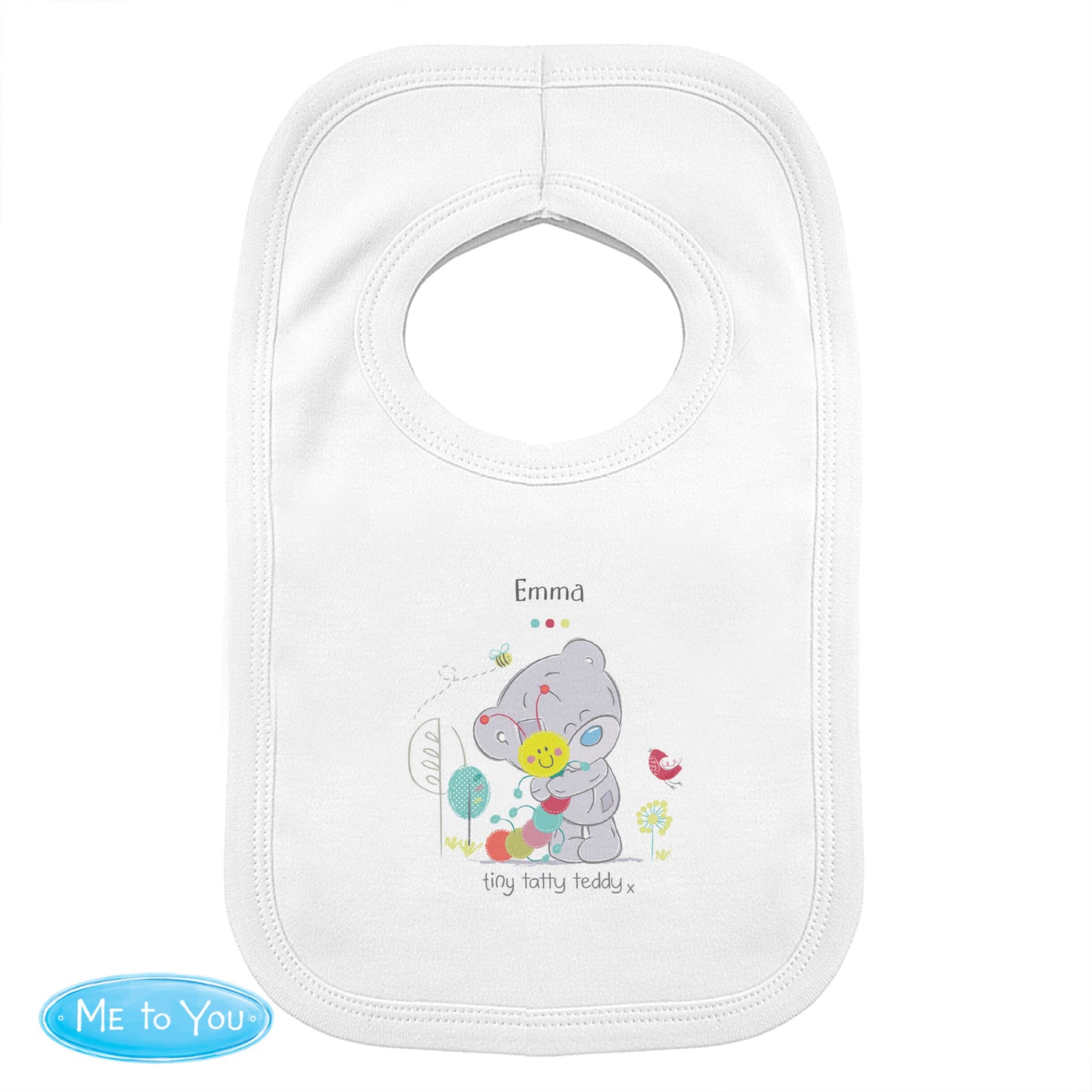 Personalised Tiny Tatty Teddy Cuddle Bug Bib