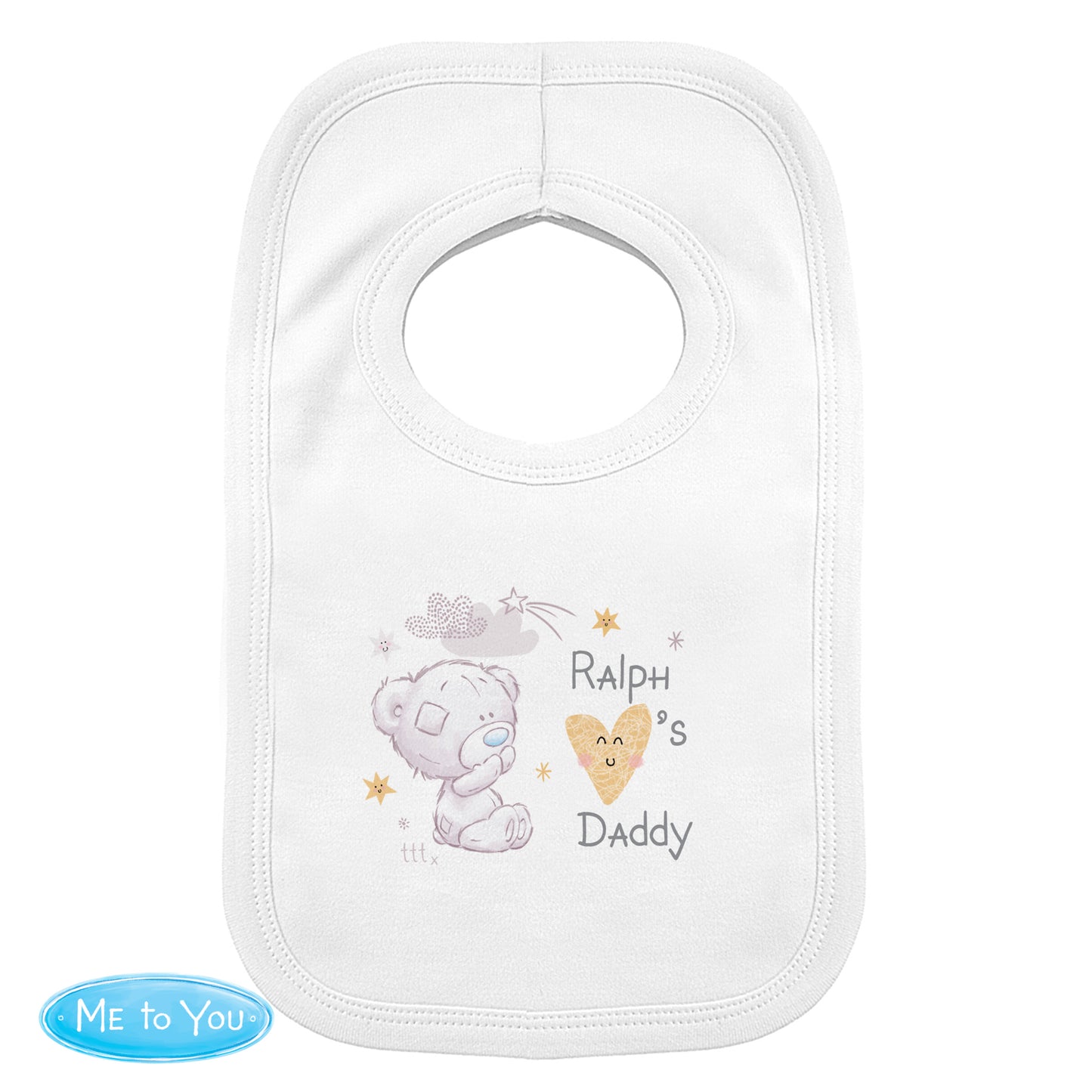 Personalised Tiny Tatty Teddy I Heart Baby Bib