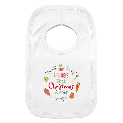 Personalised 'First Christmas Dinner' Bib