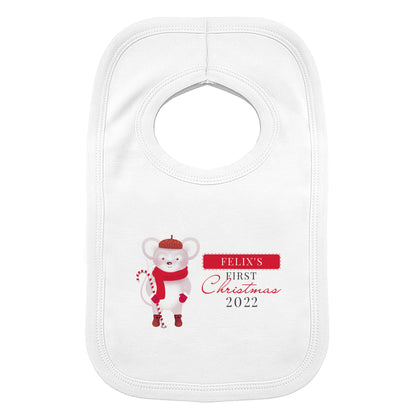 Personalised '1st Christmas' Mouse Bib