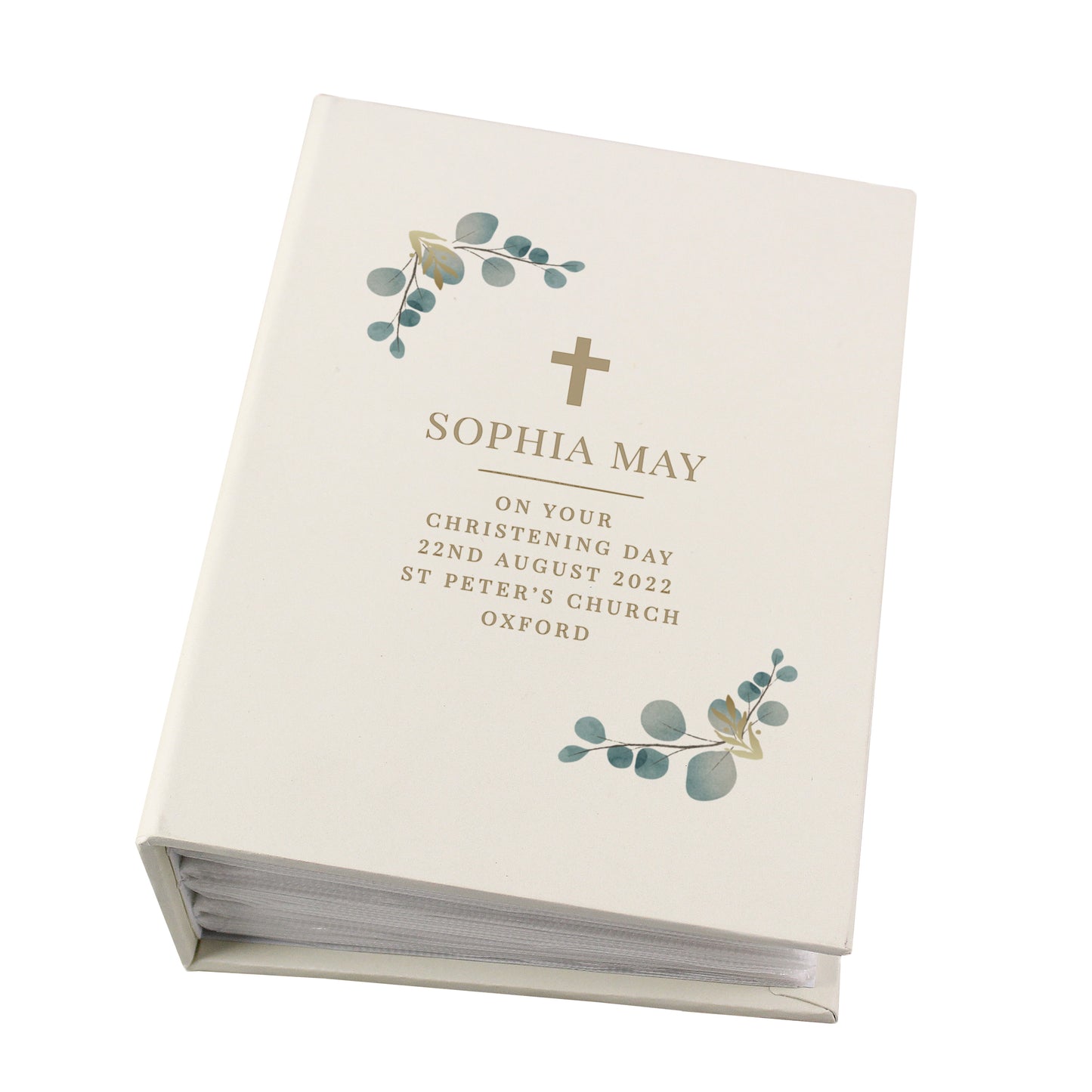 Personalised Botanical Cross 6x4 Photo Album with Sleeves