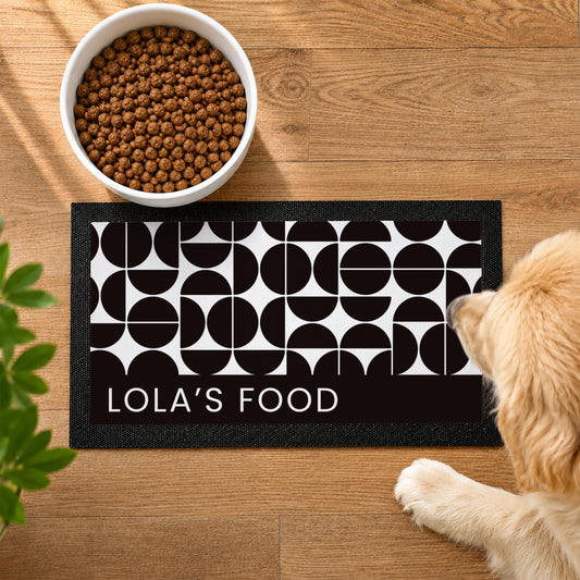 Personalised Abstract Pet Bowl Mat
