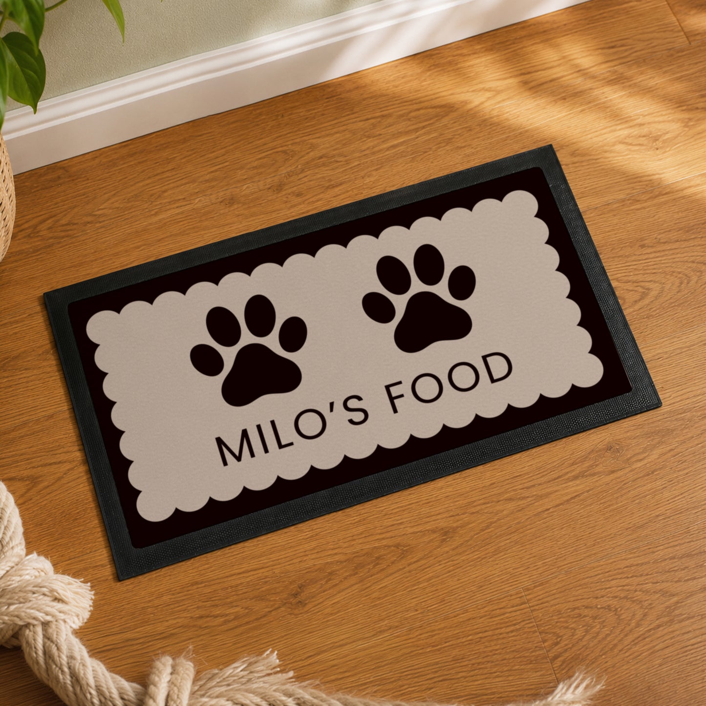 Personalised Paw Prints Pet Bowl Mat