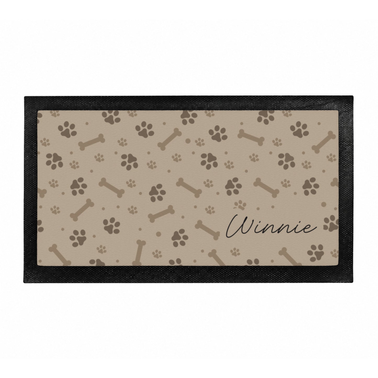 Personalised Brown Dog Icons Pet Bowl Mat