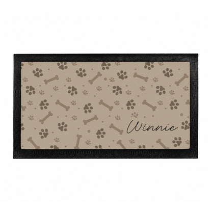Personalised Brown Dog Icons Pet Bowl Mat
