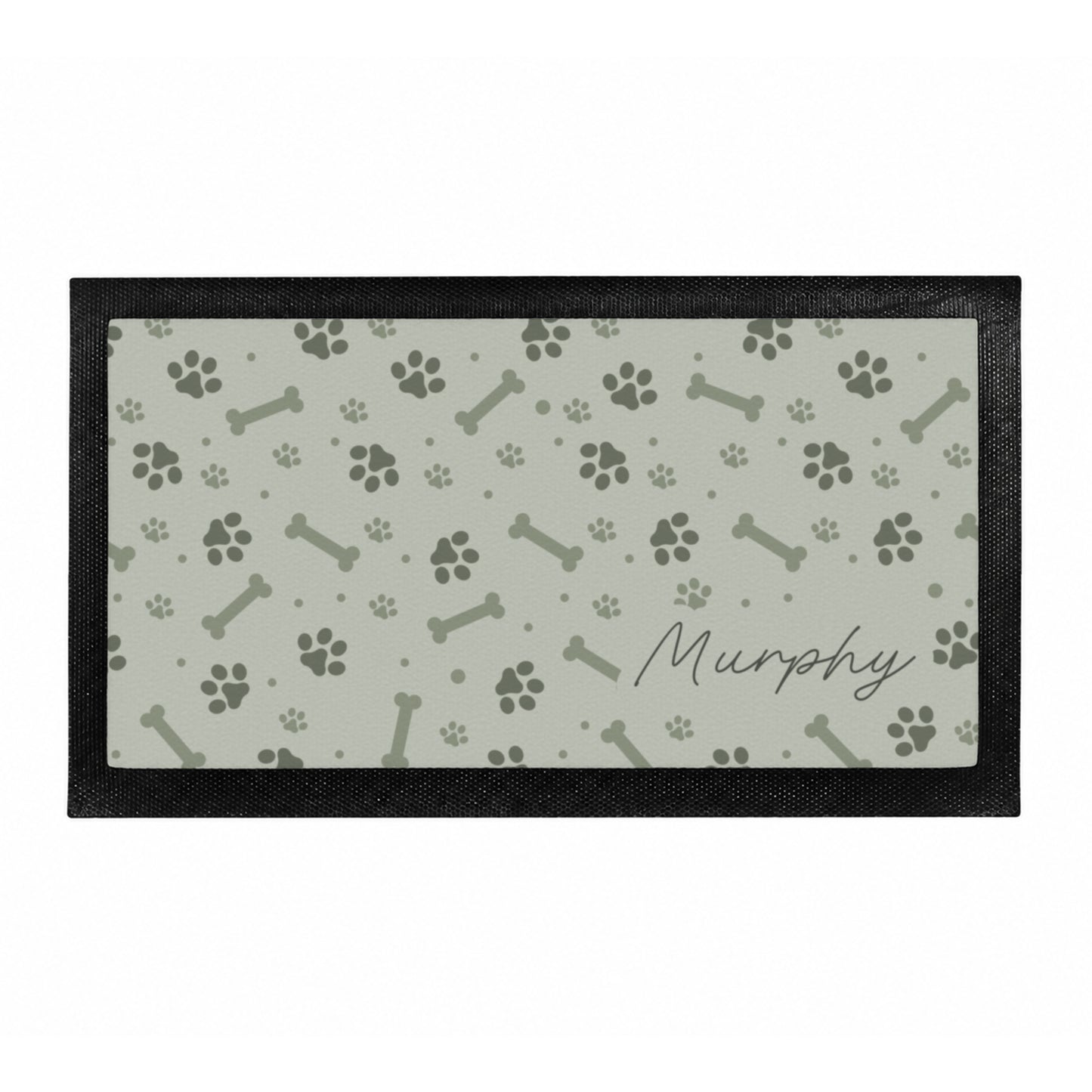 Personalised Grey Dog Icons Pet Bowl Mat