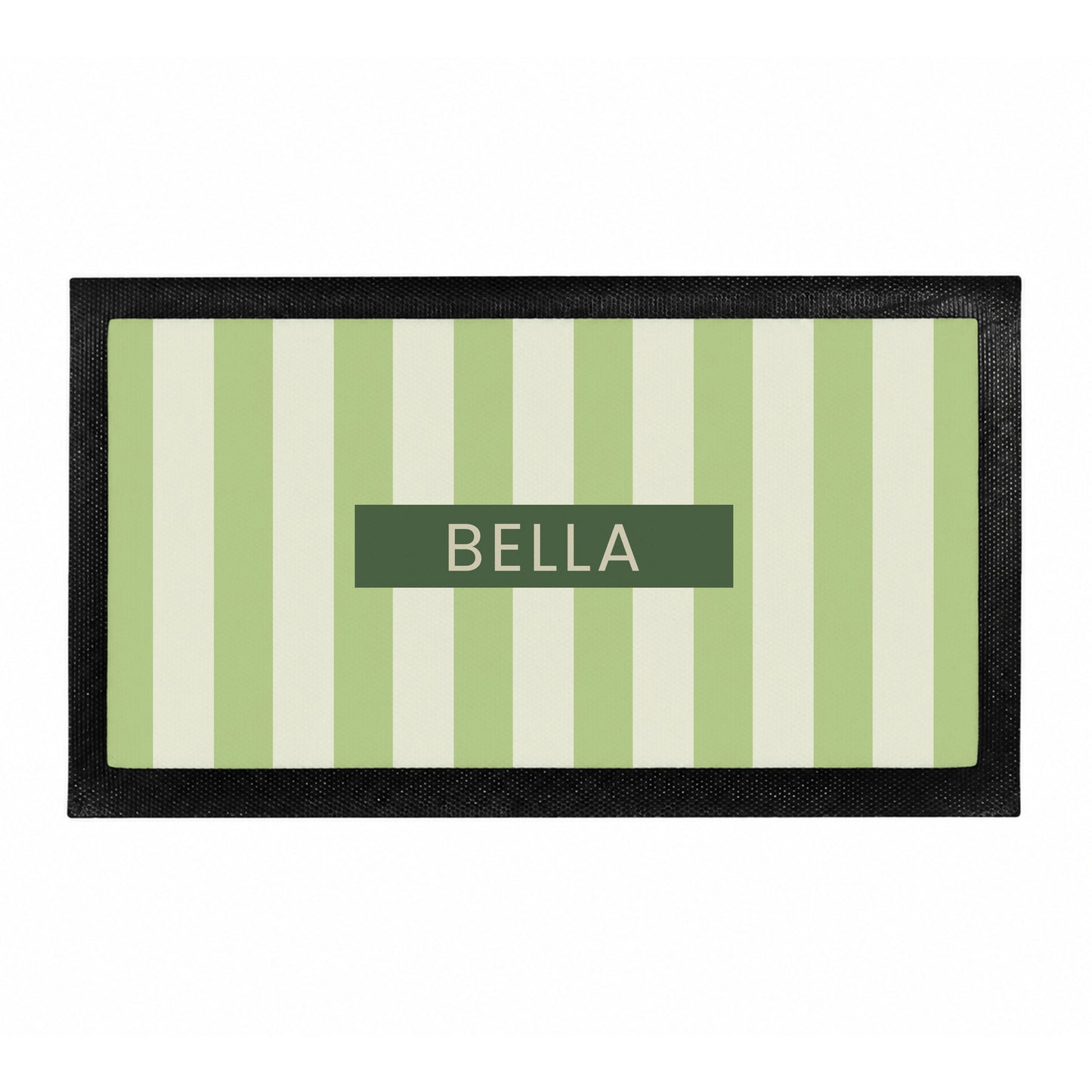Personalised Green Stripe Pet Bowl Mat