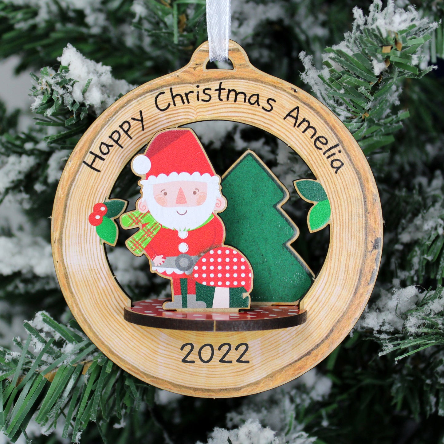 Personalised Make Your Own Toadstool Santa 3D Decoration Kit