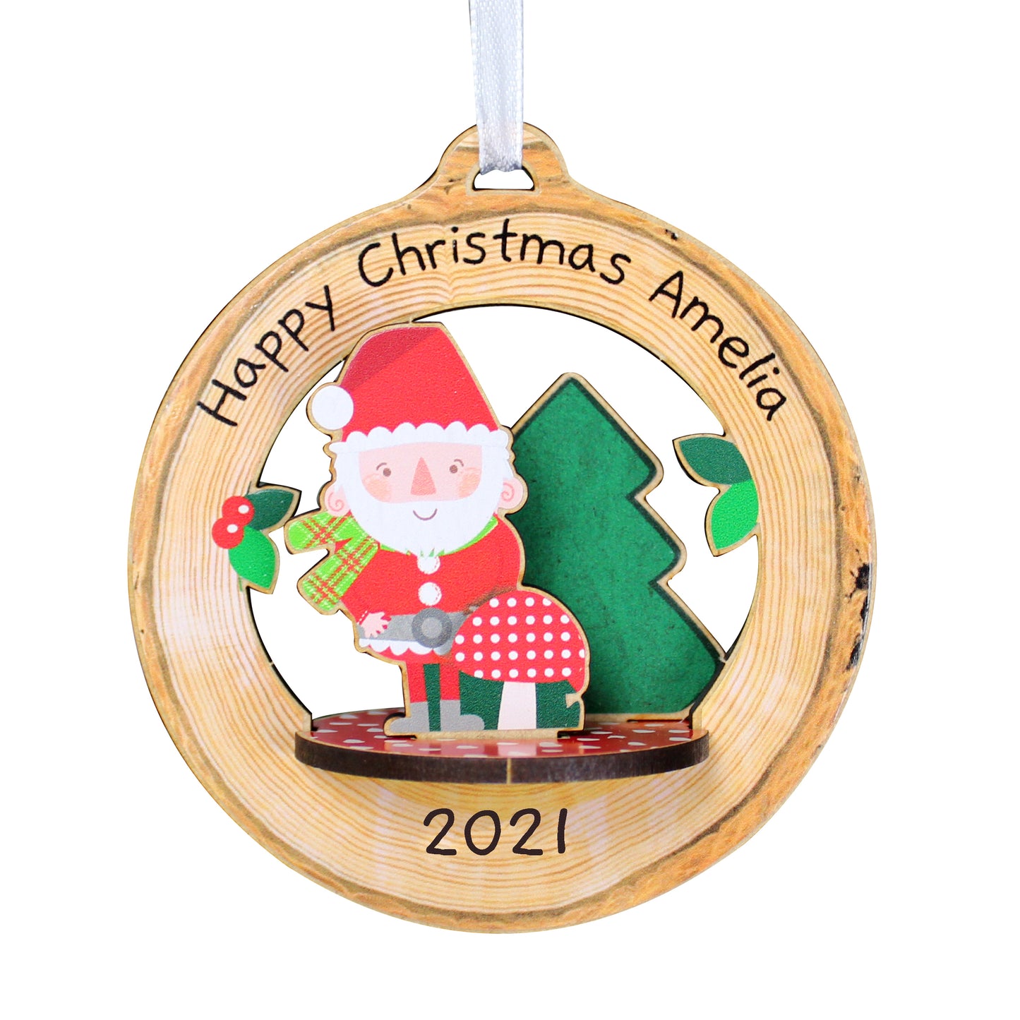 Personalised Make Your Own Toadstool Santa 3D Decoration Kit