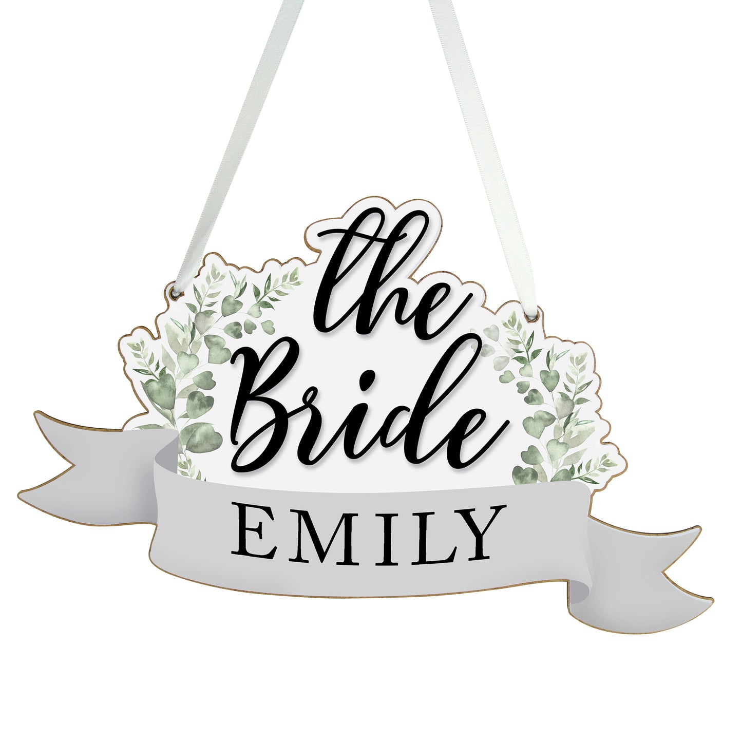 Personalised The Bride Wooden Hanging Decoration