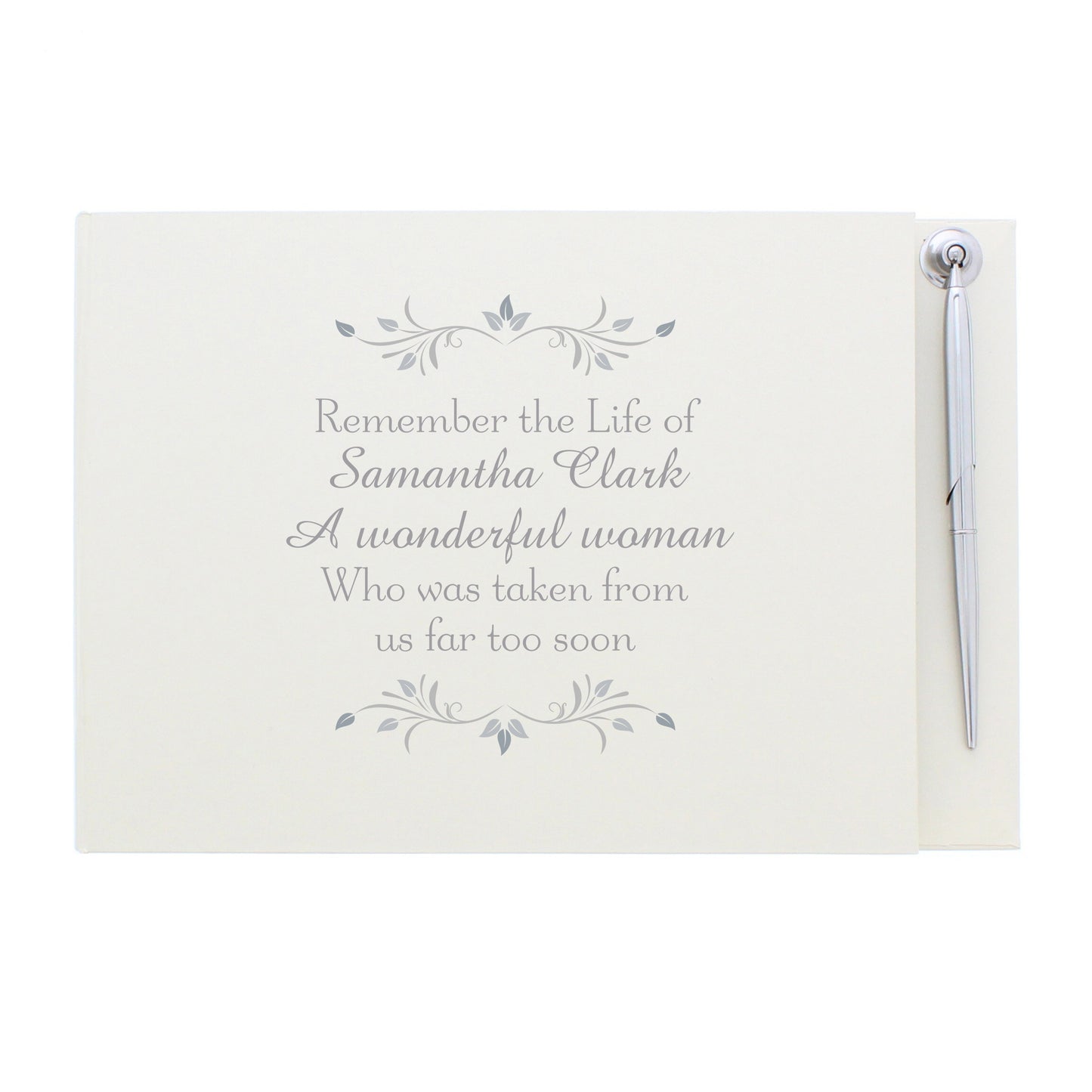 Personalised Sentiments Hardback Guest Book & Pen