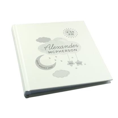 Personalised New Baby Moon & Stars Square Photo Album