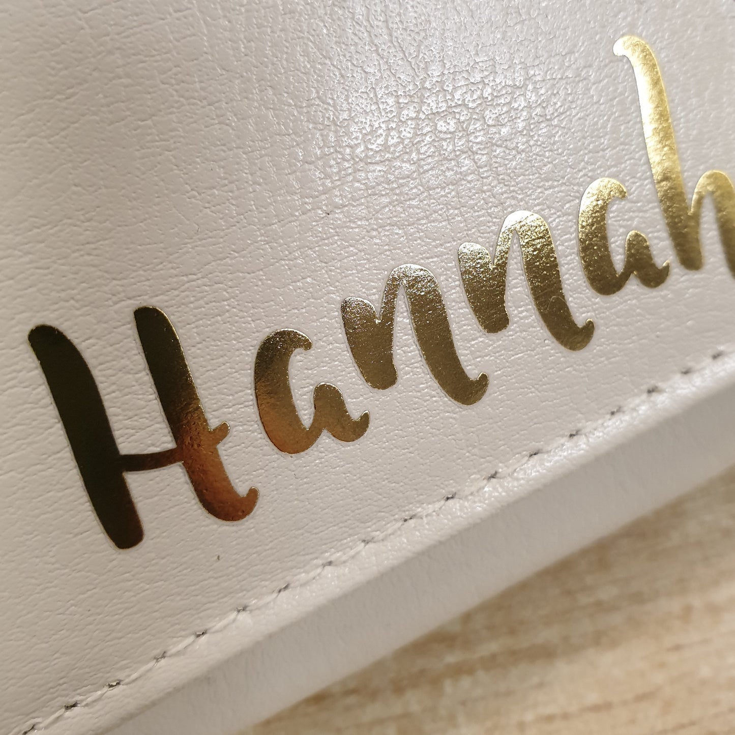 Personalised Gold Name Cream Purse