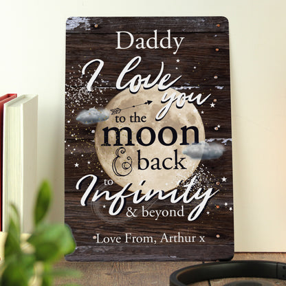 Personalised To the Moon & Back Metal Sign