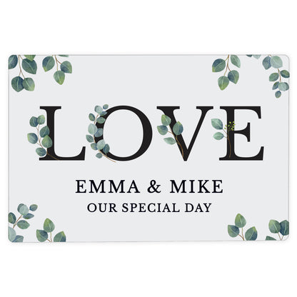 Personalised Botanical LOVE Metal Sign