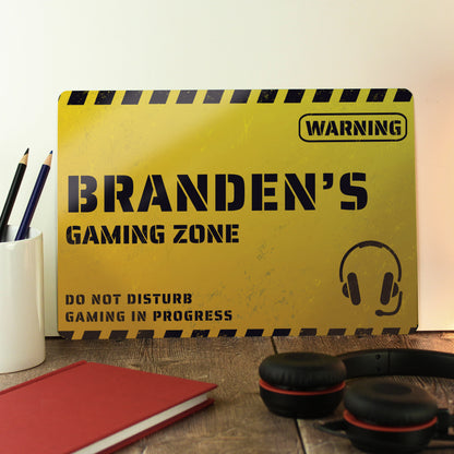 Personalised Gaming Zone Metal Sign