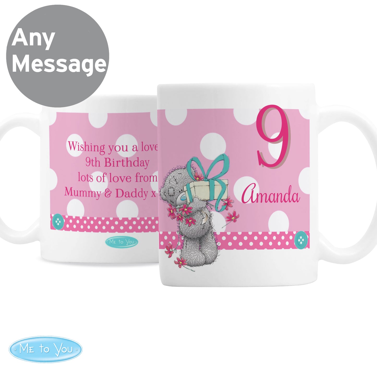 Personalised Me To You Birthday Big Age Female Mug