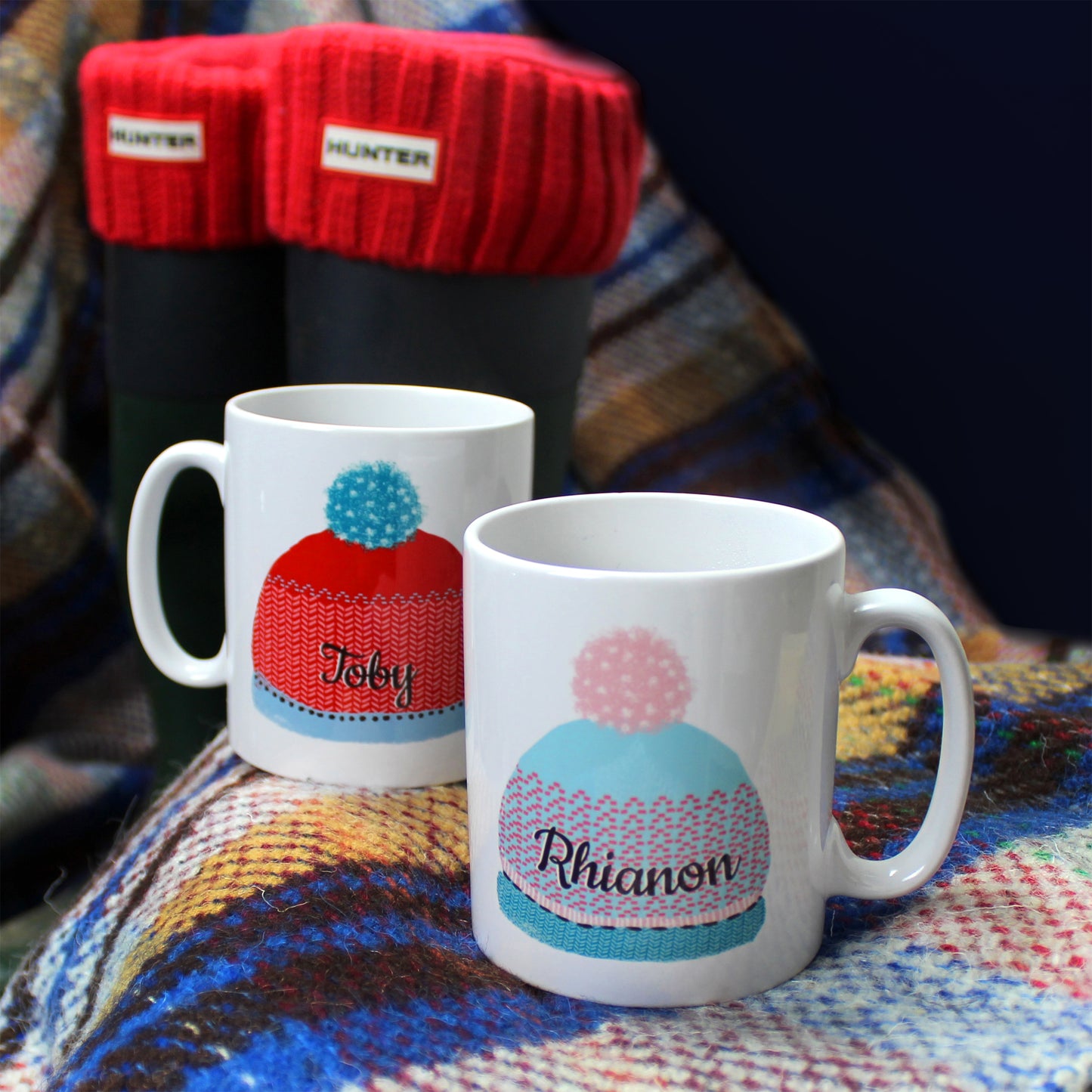 Personalised Woolly Hats Mug Set