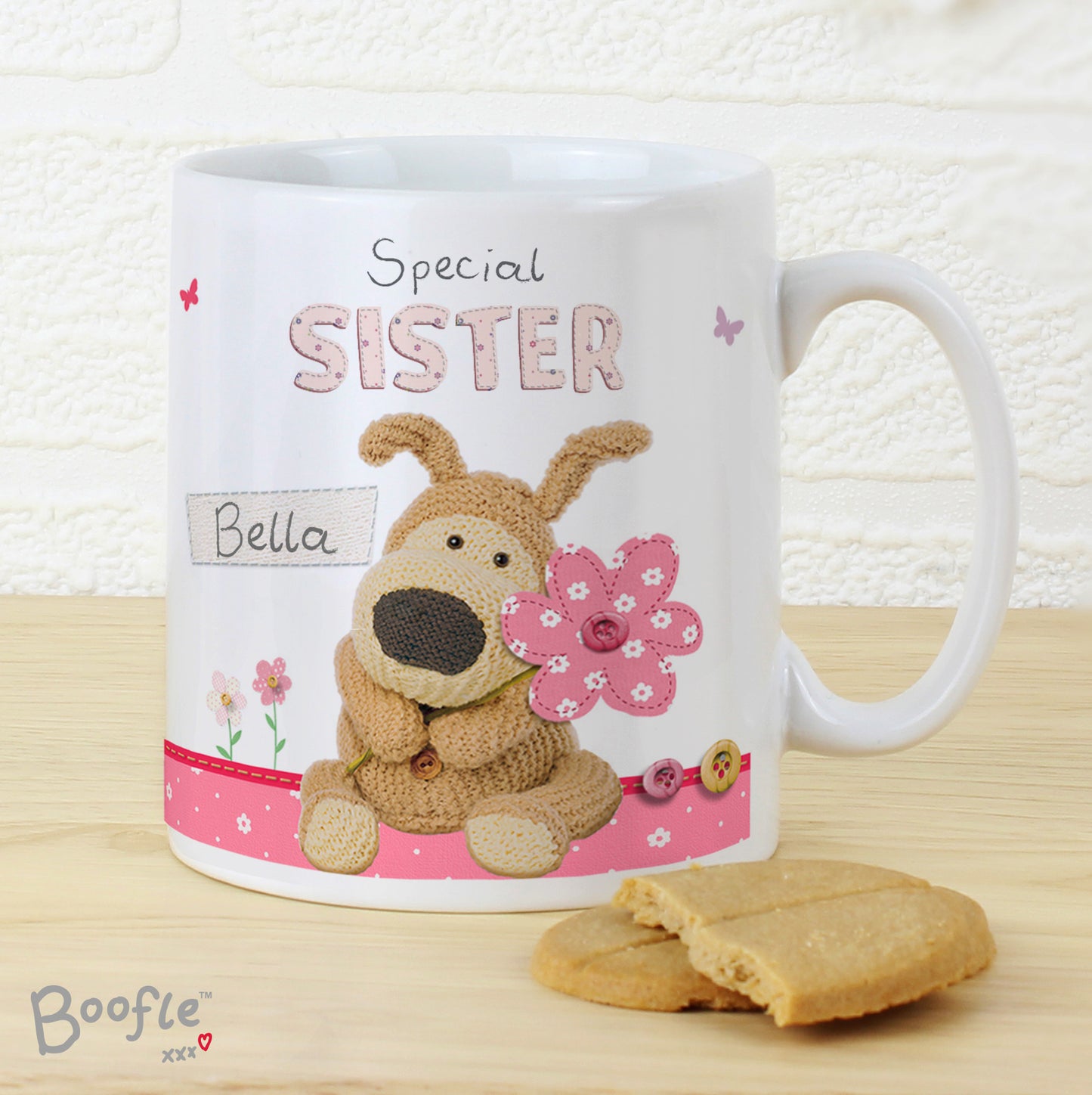 Personalised Boofle Flowers Mug