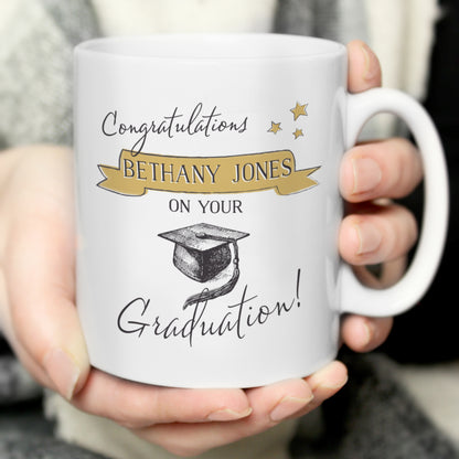 Personalised Gold Star Graduation Mug