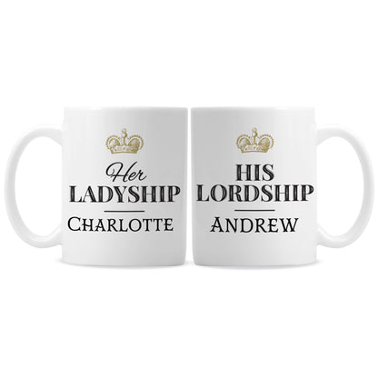 Personalised Ladyship and Lordship Mug Set