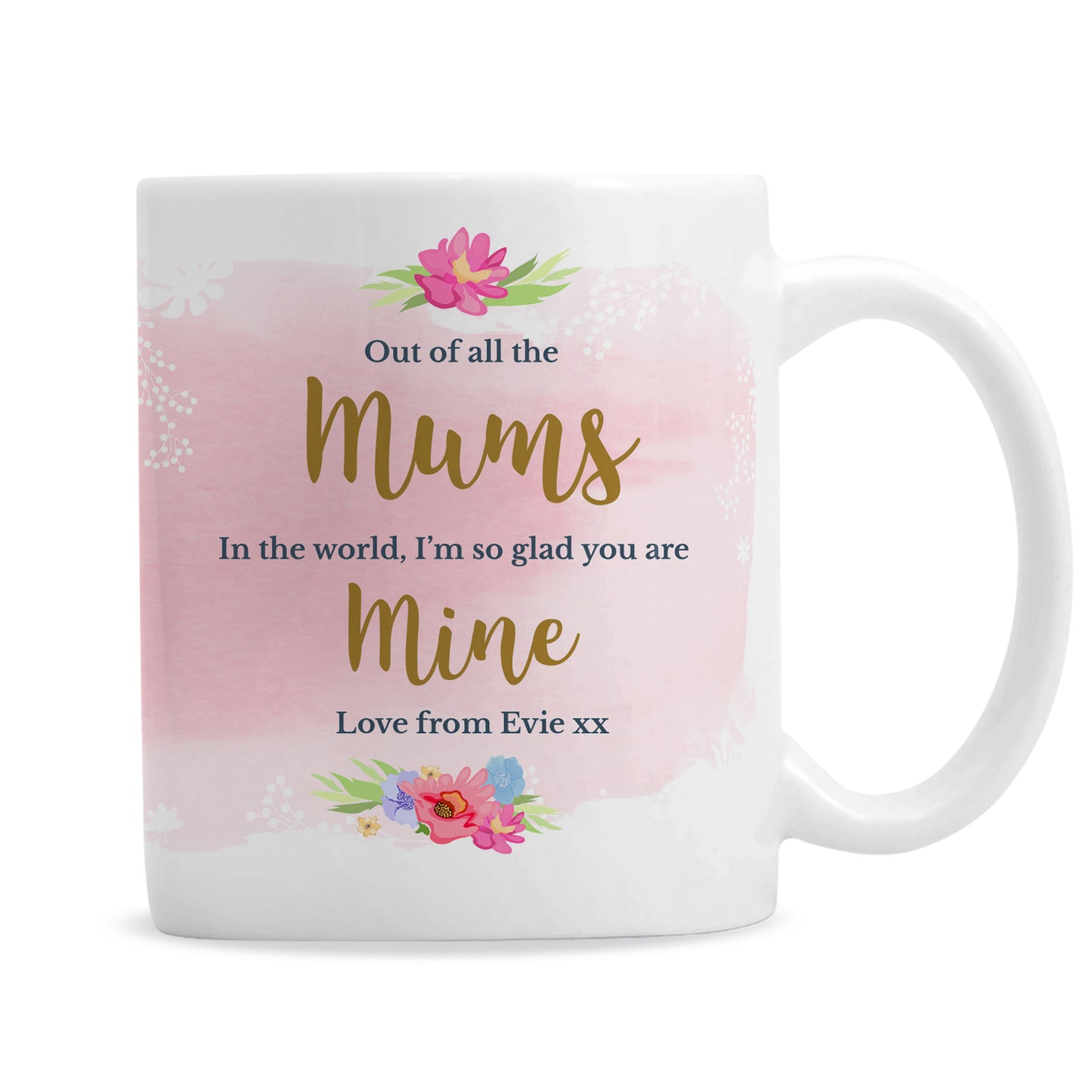 Personalised Floral Watercolour Mug