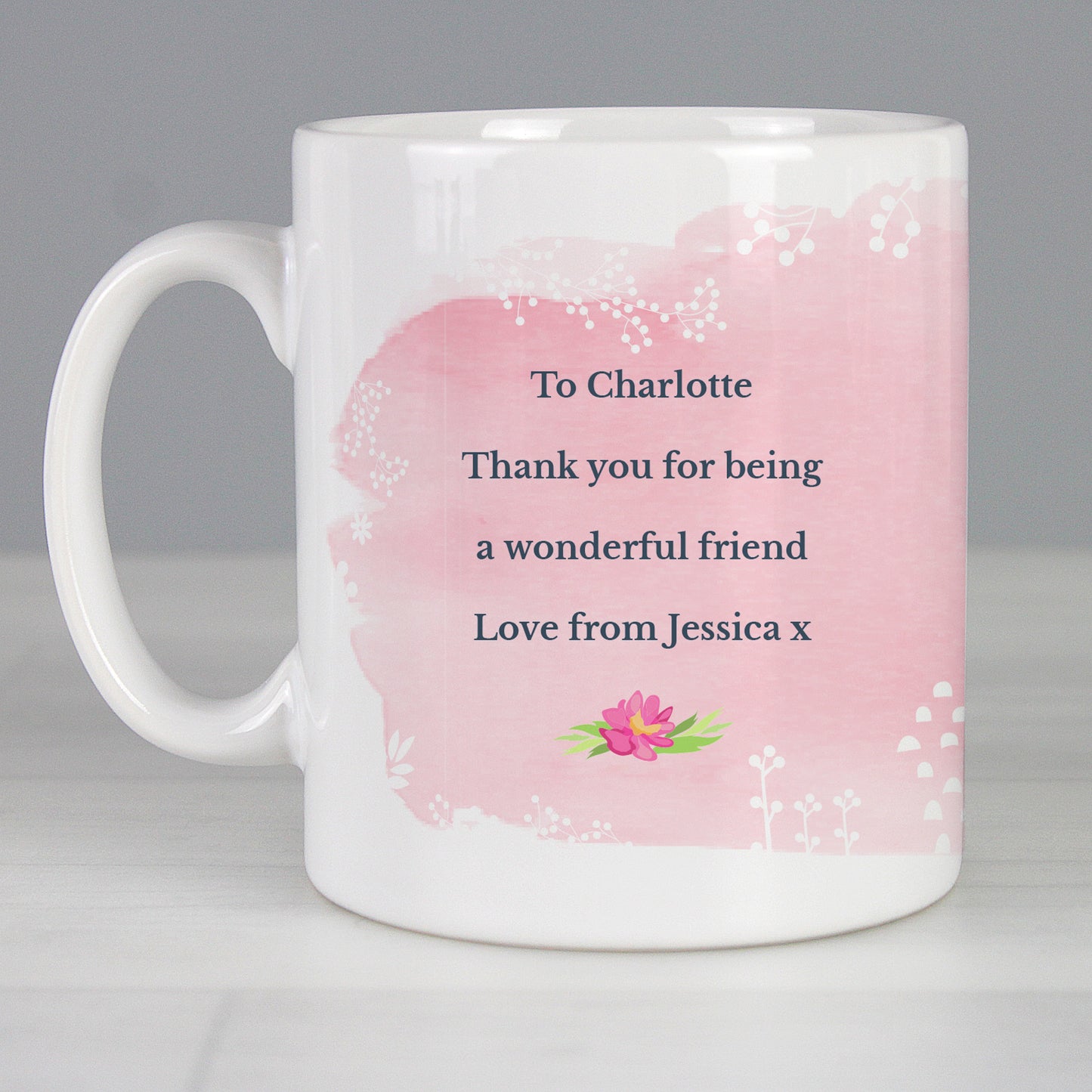 Personalised Floral Watercolour Mug