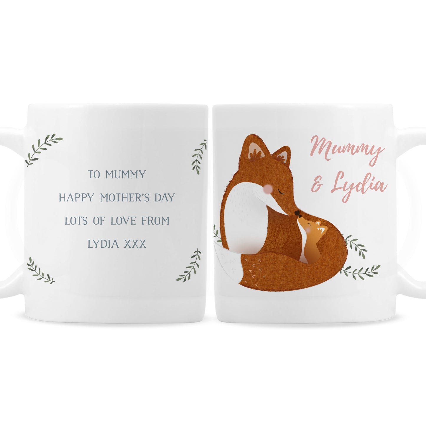 Personalised Mummy and Me Fox Mug