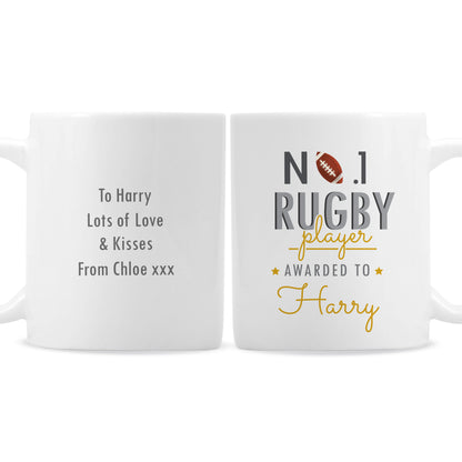 Personalised No.1 Rugby Player Mug