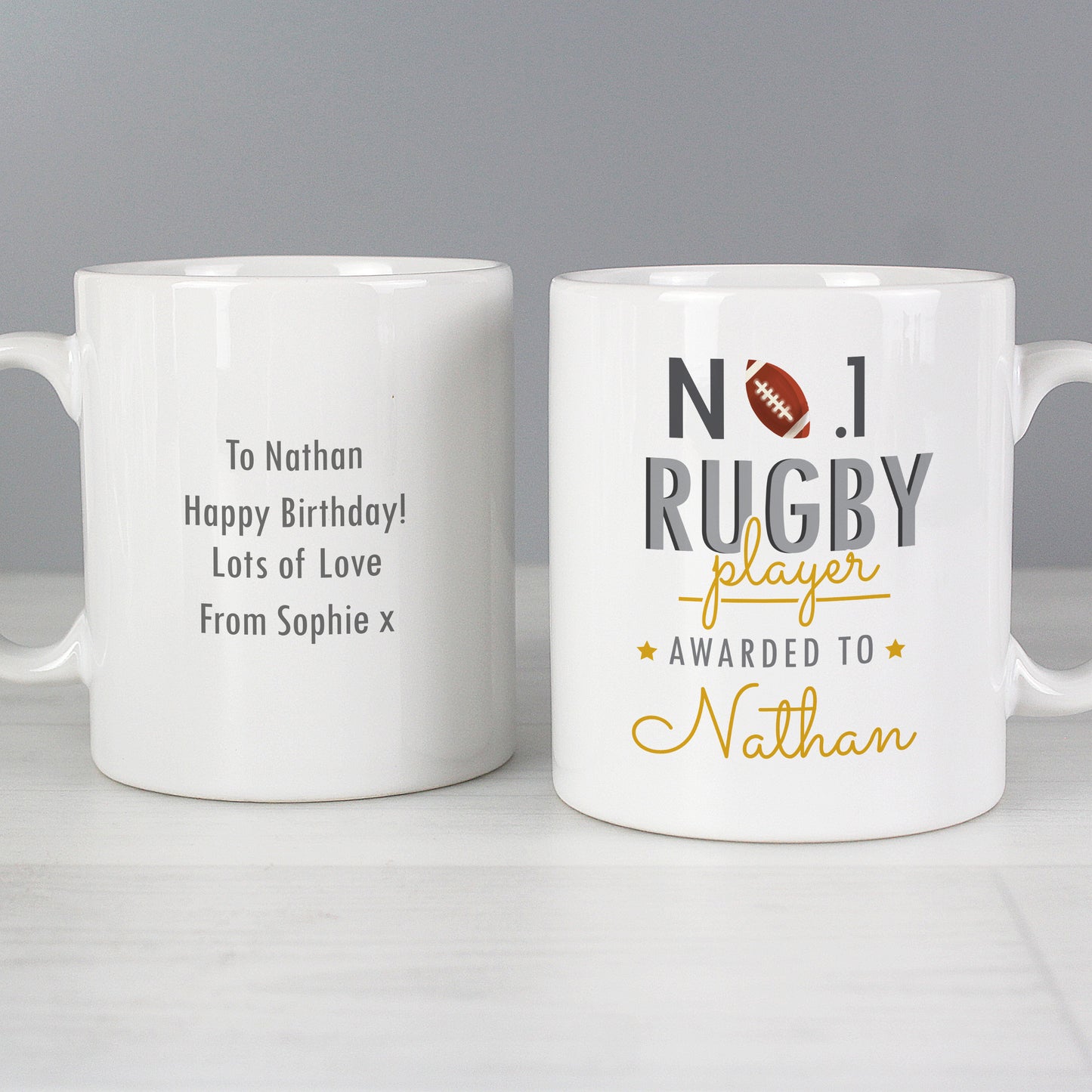 Personalised No.1 Rugby Player Mug