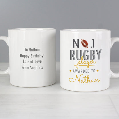 Personalised No.1 Rugby Player Mug