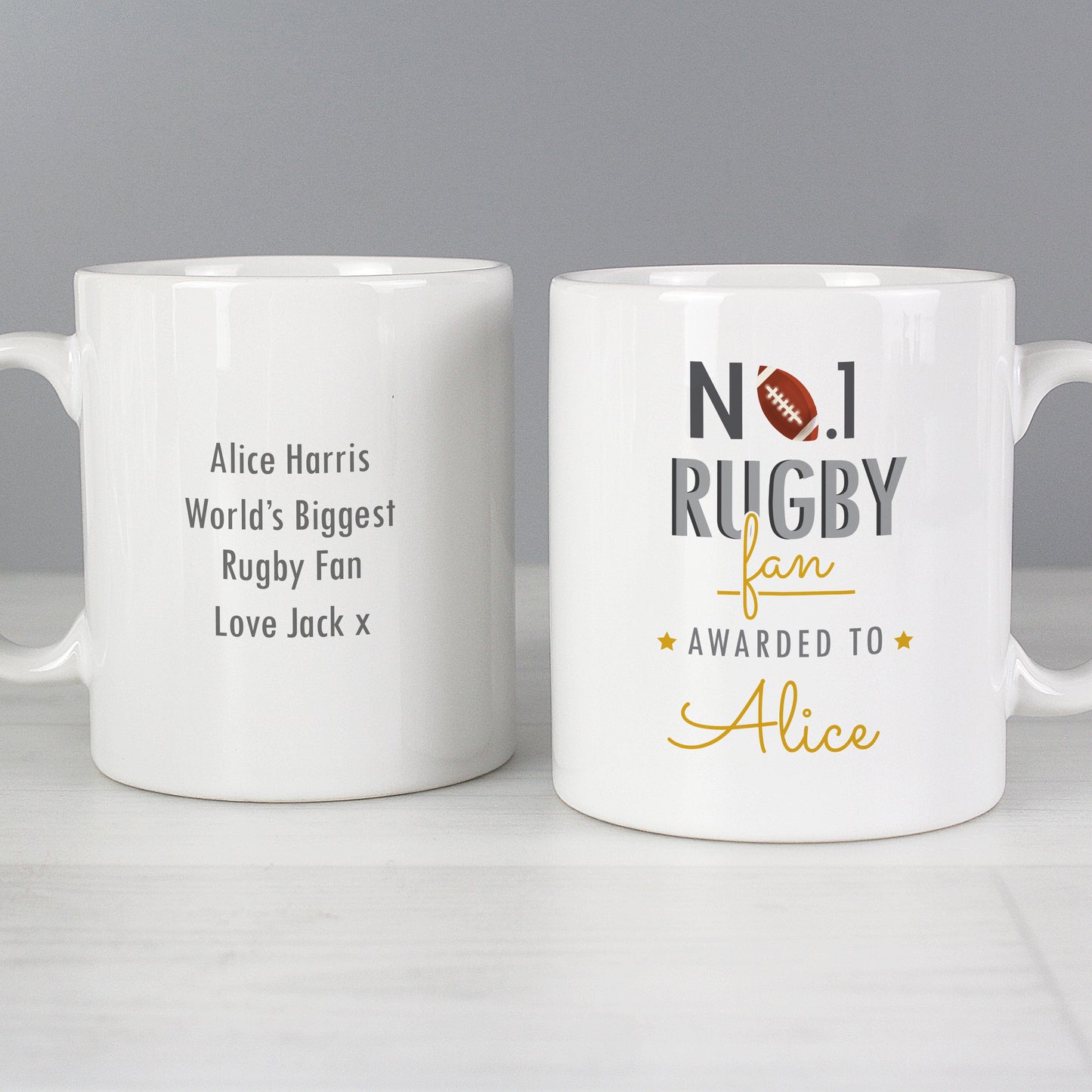 Personalised No.1 Rugby Fan Mug